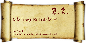 Nérey Kristóf névjegykártya